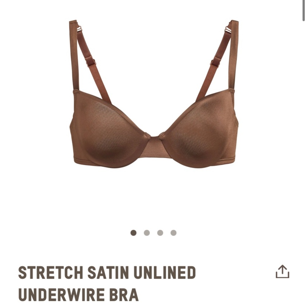 SKIMS STRETCH SATIN UNLINED UNDERWIRE BRA